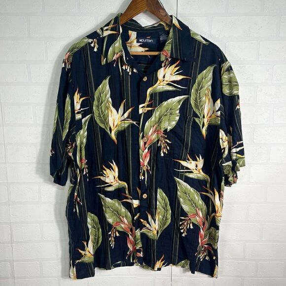 Puritan mens Button down Shirt Size L  Hawaiian Print - Picture 1 of 13